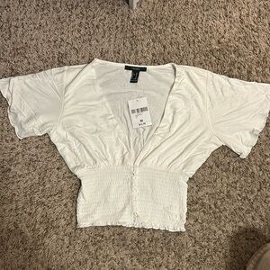 White V-neck forever 21 top